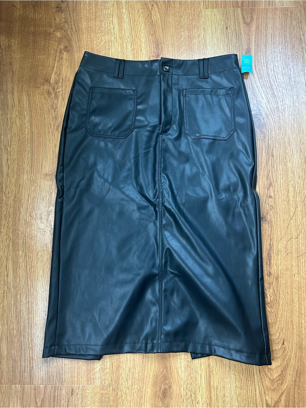 Maurices Black Faux Leather Midi Pencil Skirt